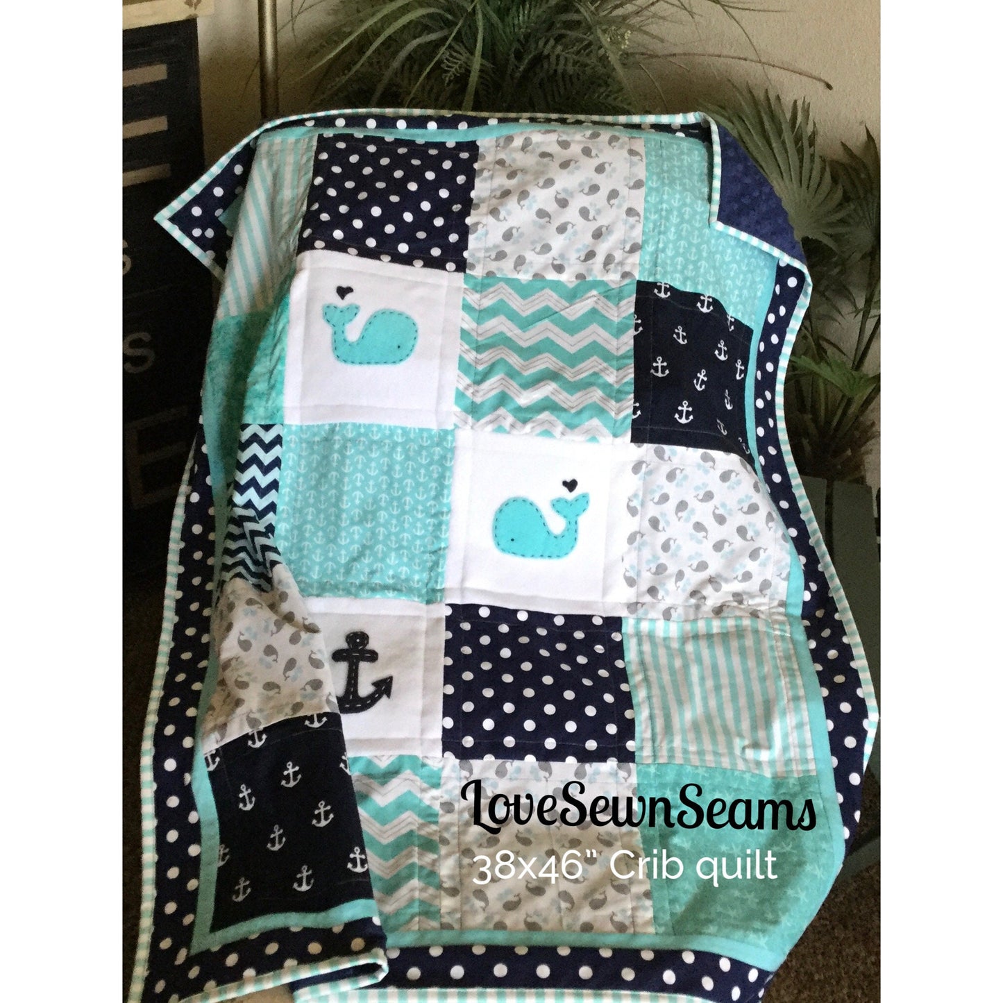 Nautical Baby quilt/Coastal quilt/MADE TO ORDER/Handmade baby quilt/Nautical Baby blanket/Nautical Crib bedding