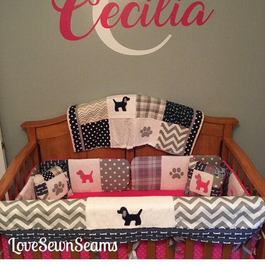 Puppy quilt/Paw Quilt/Dog lover quilt/Labrador quilt/Baby quilt/Can be personalized w your breed