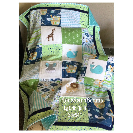 Noah’s Ark Quilt/Noahs Ark/Handmade baby quilt