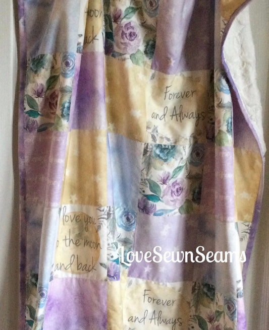 Love you to the moon/Beautiful quilt/quilted blanket