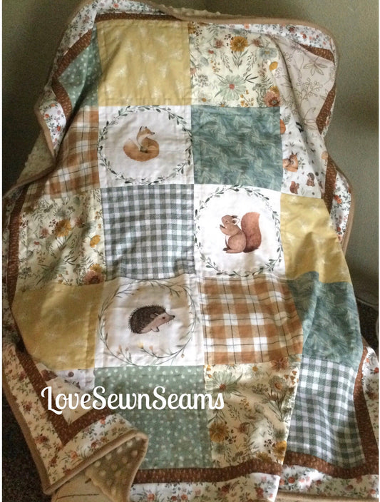 Nutmeg & Friends quilt/Woodland quilt/Handmade quilt