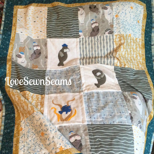Manatee quilt~Gentle giant quilt~Mercy the Manatee
